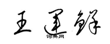 梁锦英王运鲜草书个性签名怎么写