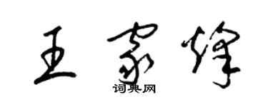 梁锦英王家烽草书个性签名怎么写