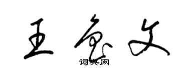 梁锦英王鲁文草书个性签名怎么写