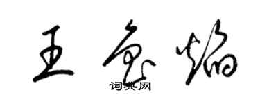 梁锦英王鲁焰草书个性签名怎么写