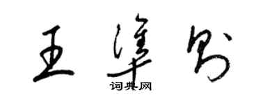 梁锦英王准则草书个性签名怎么写