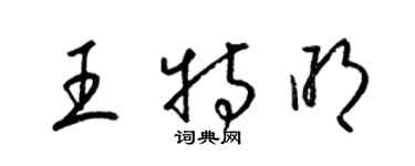 梁锦英王特明草书个性签名怎么写