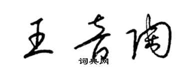 梁锦英王音陶草书个性签名怎么写