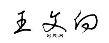 梁锦英王文向草书个性签名怎么写