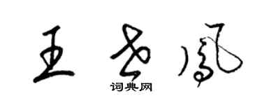 梁锦英王世凤草书个性签名怎么写