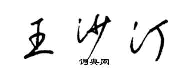 梁锦英王沙汀草书个性签名怎么写