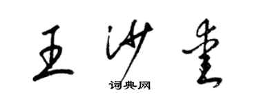梁锦英王沙爱草书个性签名怎么写