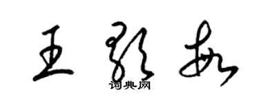 梁锦英王歌敏草书个性签名怎么写