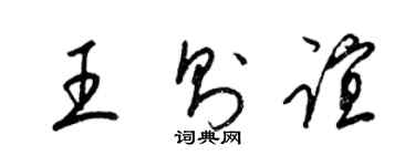 梁锦英王则谊草书个性签名怎么写