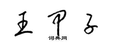 梁锦英王甲子草书个性签名怎么写