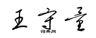 梁锦英王守量草书个性签名怎么写