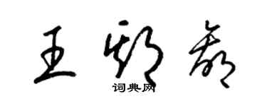 梁锦英王期赢草书个性签名怎么写