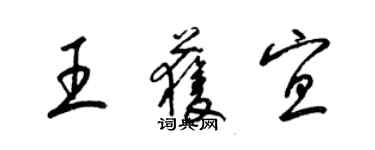 梁锦英王获宜草书个性签名怎么写