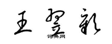 梁锦英王翌彰草书个性签名怎么写
