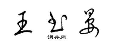 梁锦英王书晏草书个性签名怎么写