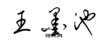 梁锦英王墨池草书个性签名怎么写