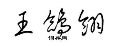 梁锦英王鸽翎草书个性签名怎么写