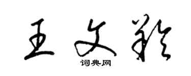 梁锦英王文羚草书个性签名怎么写