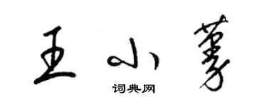 梁锦英王小蔓草书个性签名怎么写