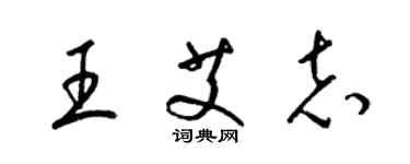 梁锦英王艾志草书个性签名怎么写