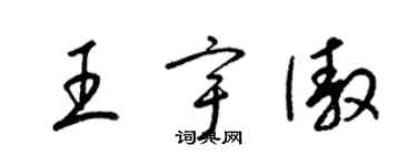 梁锦英王宇傲草书个性签名怎么写