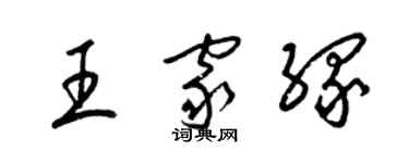 梁锦英王家缘草书个性签名怎么写