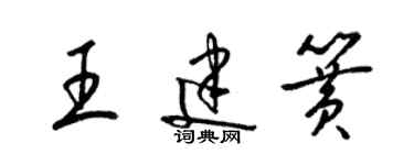 梁锦英王建簧草书个性签名怎么写