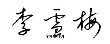 梁锦英李雪梅草书个性签名怎么写