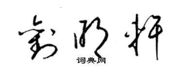 梁锦英刘明轩草书个性签名怎么写