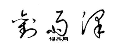 梁锦英刘雨泽草书个性签名怎么写
