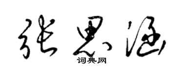 梁锦英张思涵草书个性签名怎么写