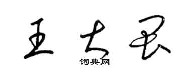 梁锦英王大畏草书个性签名怎么写