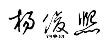 梁锦英杨俊熙草书个性签名怎么写