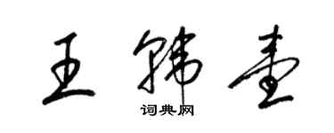 梁锦英王韩壹草书个性签名怎么写