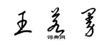 梁锦英王若曼草书个性签名怎么写