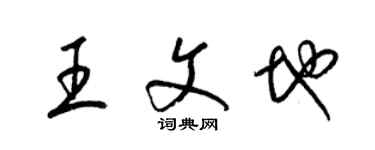 梁锦英王文地草书个性签名怎么写