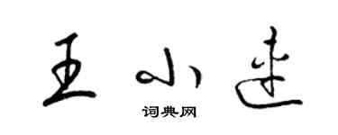 梁锦英王小连草书个性签名怎么写