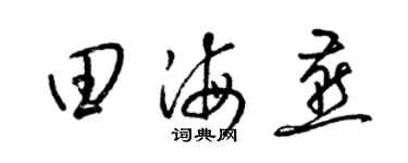 梁锦英田海燕草书个性签名怎么写