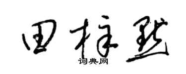 梁锦英田梓默草书个性签名怎么写