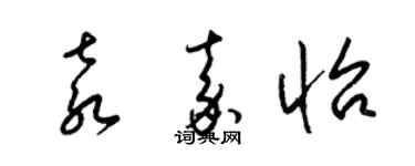梁锦英袁嘉怡草书个性签名怎么写