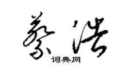 梁锦英蔡浩草书个性签名怎么写