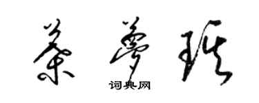 梁锦英叶梦琪草书个性签名怎么写