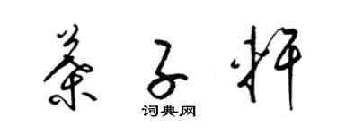 梁锦英叶子轩草书个性签名怎么写
