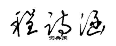 梁锦英程诗涵草书个性签名怎么写