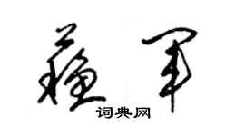 梁锦英苏军草书个性签名怎么写