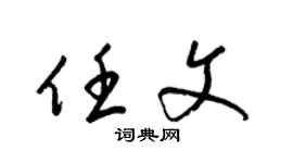 梁锦英任文草书个性签名怎么写