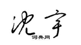 梁锦英沈宇草书个性签名怎么写