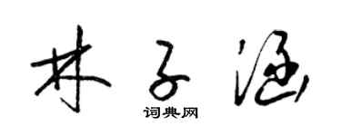 梁锦英林子涵草书个性签名怎么写