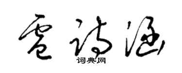 梁锦英卢诗涵草书个性签名怎么写