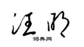 梁锦英汪明草书个性签名怎么写
